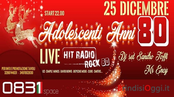 Immagini Natale Anni 80.Natale In Musica Allo 0831 Con Gli Adolescenti Anni 80 Brindisi Oggi News Brindisi Notizie Brindisi E Provincia